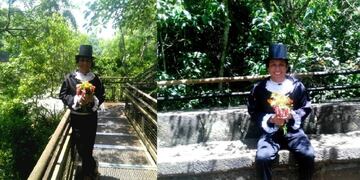 Insólito: se "casó" con las Cataratas en rechazo a los incendios amazónicos