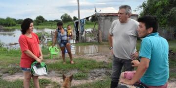 El coordinador de la Unidad Regional Centro, Julio Bojanich recorrió Quintilipi para evaluar el daño causado por el temporal\u002E
