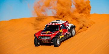 12/01/2020 12 January 2020, Saudi Arabia, Wadi ad-Dawasir: Mini's Spanish driver Carlos Sainz in action during stage seven of the 2020 Dakar Rally between Riyadh and Wadi ad-Dawasir\u002E Photo: -/Saudi Press Agency/dpa DEPORTES -/Saudi Press Agency/dpa