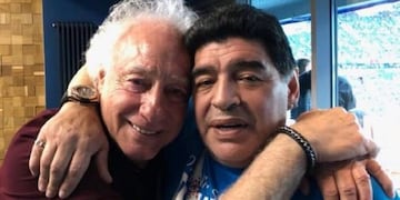 Guillermo Coppola con Diego Maradona