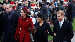El príncipe William con Kate, duquesa de Cambridge, Meghan, duquesa de Sussex y el príncipe Harry