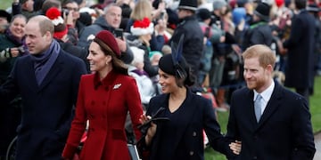 El príncipe William con Kate, duquesa de Cambridge, Meghan, duquesa de Sussex y el príncipe Harry
