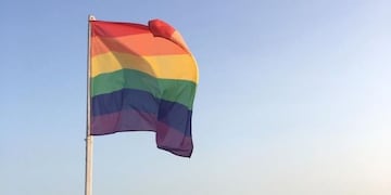 Banderas LGBT flamean en balnearios marplatenses (Foto: 0223)