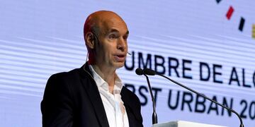 El jefe de Gobierno de la ciudad de Buenos Aires, Horacio Rodríguez Larreta, pronunció un discurso al inaugurar la primera cumbre mundial Urban 20\u002E (DPA)