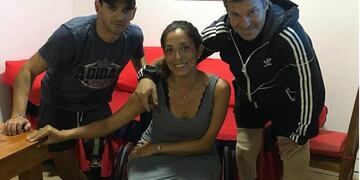 Beatriz y Pablo Giesenow juntos y sonriendo pese a la tragedia que sufrió la mujer\u002E (Facebook)