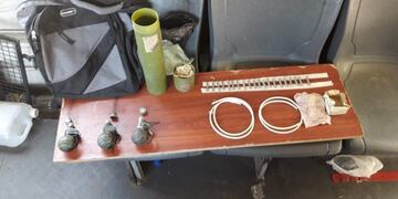 En el bolso la policía encontró tres granadas\u002E (Min\u002E Seguridad)