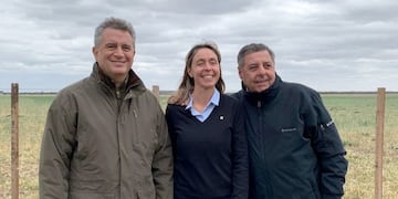 Etchevehere y De Angeli con Jorgelina Montoya (Twitter)
