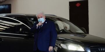 Argentina's Health Minister Gines Gonzalez Garcia speaks during a press conference in which he confirmed the first case of the new coronavirus, COVID-19, in the country, in Buenos Aires, on March 3, 2020\u002E - Argentina said Tuesday it has confirmed its first case of new coronavirus in a 43-year-old man who had returned from Italy\u002E Gonzalez said the man has been in isolation since presenting himself to a health clinic\u002E (Photo by Juan MABROMATA / AFP)