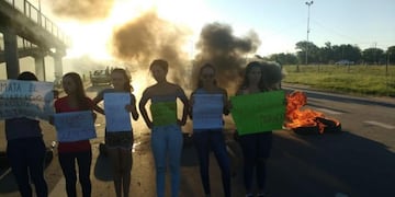 Corte en Ruta 19 por el crimen de Daiana Moyano