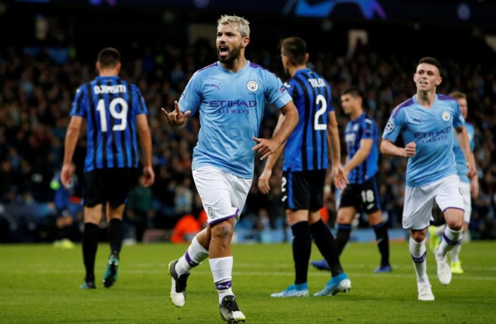 Con un doblete de Agüero, Manchester City goleó 5-1 al Atalanta por la Champions