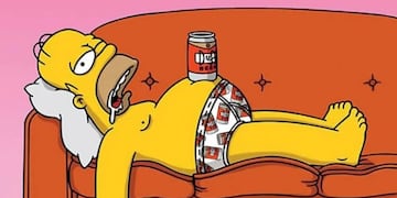 Los grandes también se divierten con la nieve, hicieron un Homero Simpson