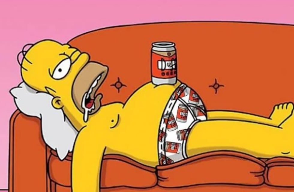 Los grandes también se divierten con la nieve, hicieron un Homero Simpson