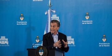 Mauricio Macri, Argentina's president, speaks during a press conference at the Quinta de Olivos presidential residence in Buenos Aires, Argentina, on Wednesday, July 18, 2018\u002E Just after Macri completed 30 months in office, inflation looks set to jump to a staggering 30 percent by the end of the year\u002E Photographer: Erica Canepa/Bloomberg
