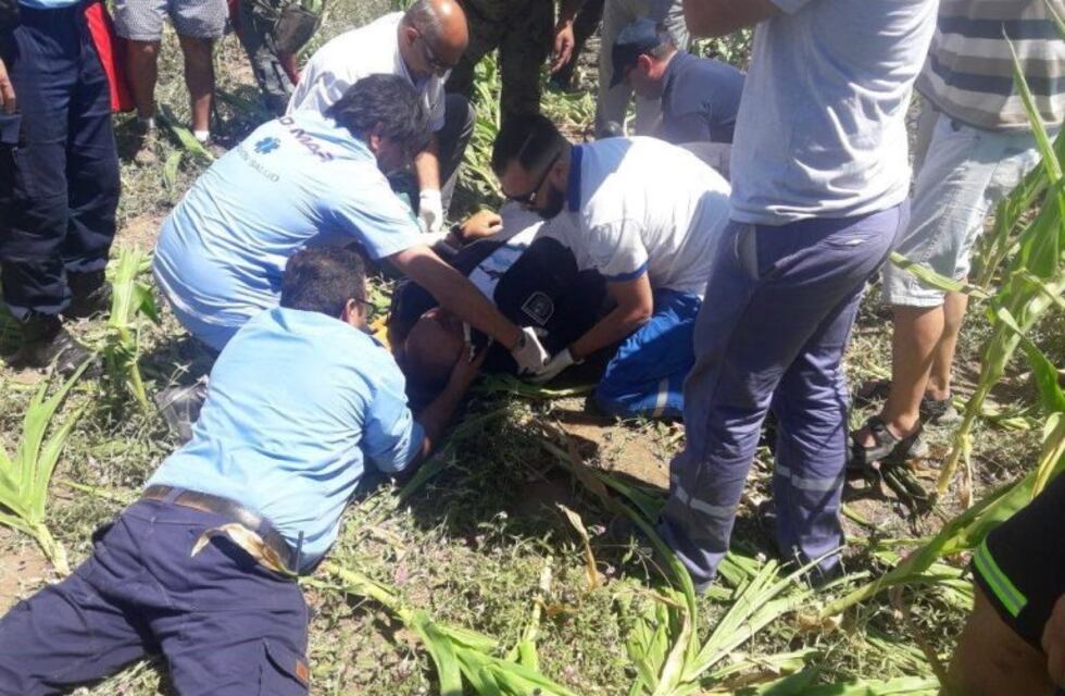 Fue dado de alta el ingeniero que se accidentó al eyectarse de un avión militar