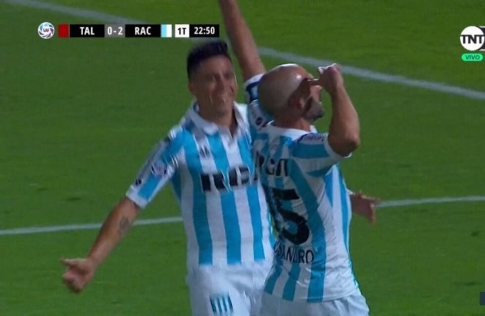 La jugada del penal de Racing que "Licha López" convirtió en gol contra Talleres