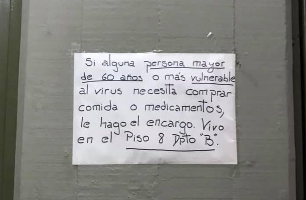 En plena paranoia por el coronavirus, un salteño deja un solidario mensaje para sus vecinos