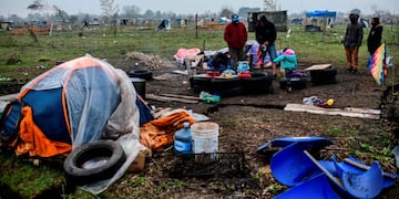 Toma de tierras en Guernica (Foto: AFP)