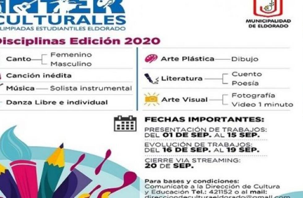 Olimpiadas Estudiantiles Culturales: se encuentran abierta las inscripciones