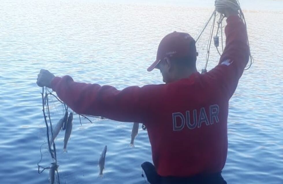 Operativo en el dique secuestró una red de pesca ilegal