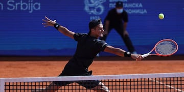 "Fefo" obtuvo la primera victoria de su carrera ante el uruguayo Pablo Cuevas. (@SerbiaOpen2021)