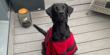 Este martes Rocco llegó a Frankfurt y al llegar le regalaron un poncho de Salta.