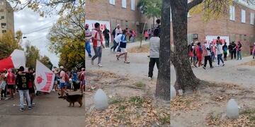 En la zona de calle Leloir se registraron corridas luego de escuchar la detonación. (@teleferosario)