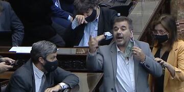 Cristian Ritondo y su enojo durante la sesión en Diputados por el aborto legal.
