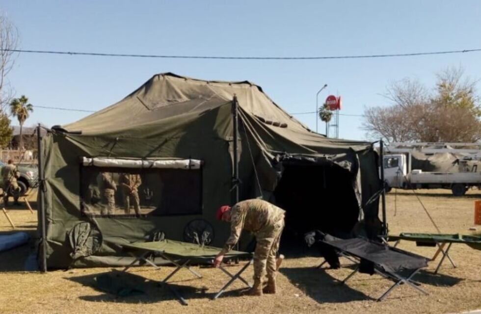 Alta Gracia: montan un hospital de campaña frente al Polideportivo Municipal