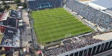 El estadio en La Rioja colmado por hinchas de Belgrano. Enfrentará a Independiente Rivadavia, a fines de abril (Prensa Gobierno de La Rioja).