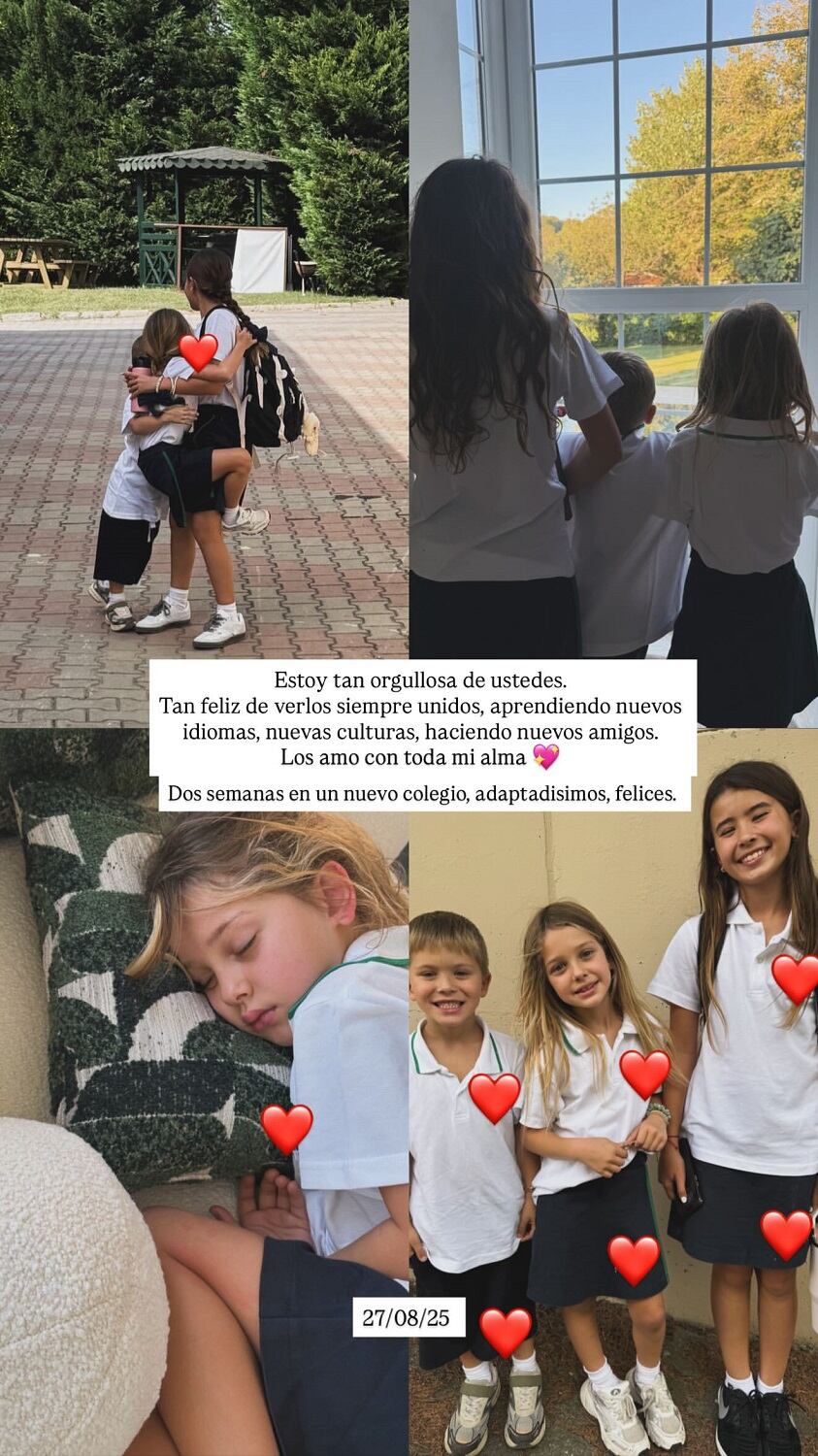 China Suárez publicó fotos de sus hijos con uniforme escolar en Turquía. (Instagram @sangrejaponesa).