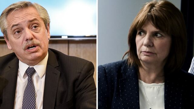 Alberto Fernández y Patricia Bullrich. (Télam)