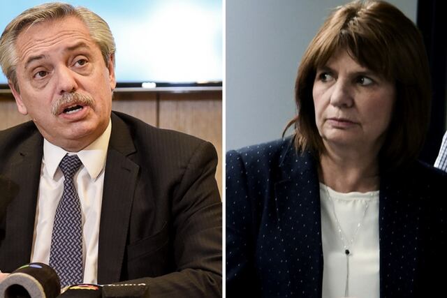 Alberto Fernández y Patricia Bullrich, cara a cara en el juzgado civil de la calle Talcahuano. Foto: Télam.