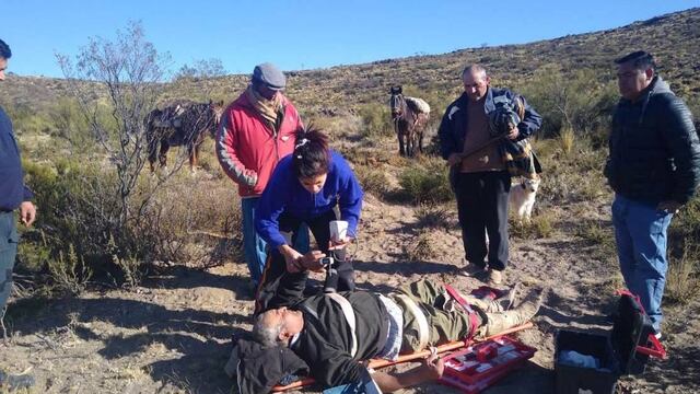 Operativo de rescate de un puestero en Malargüe.