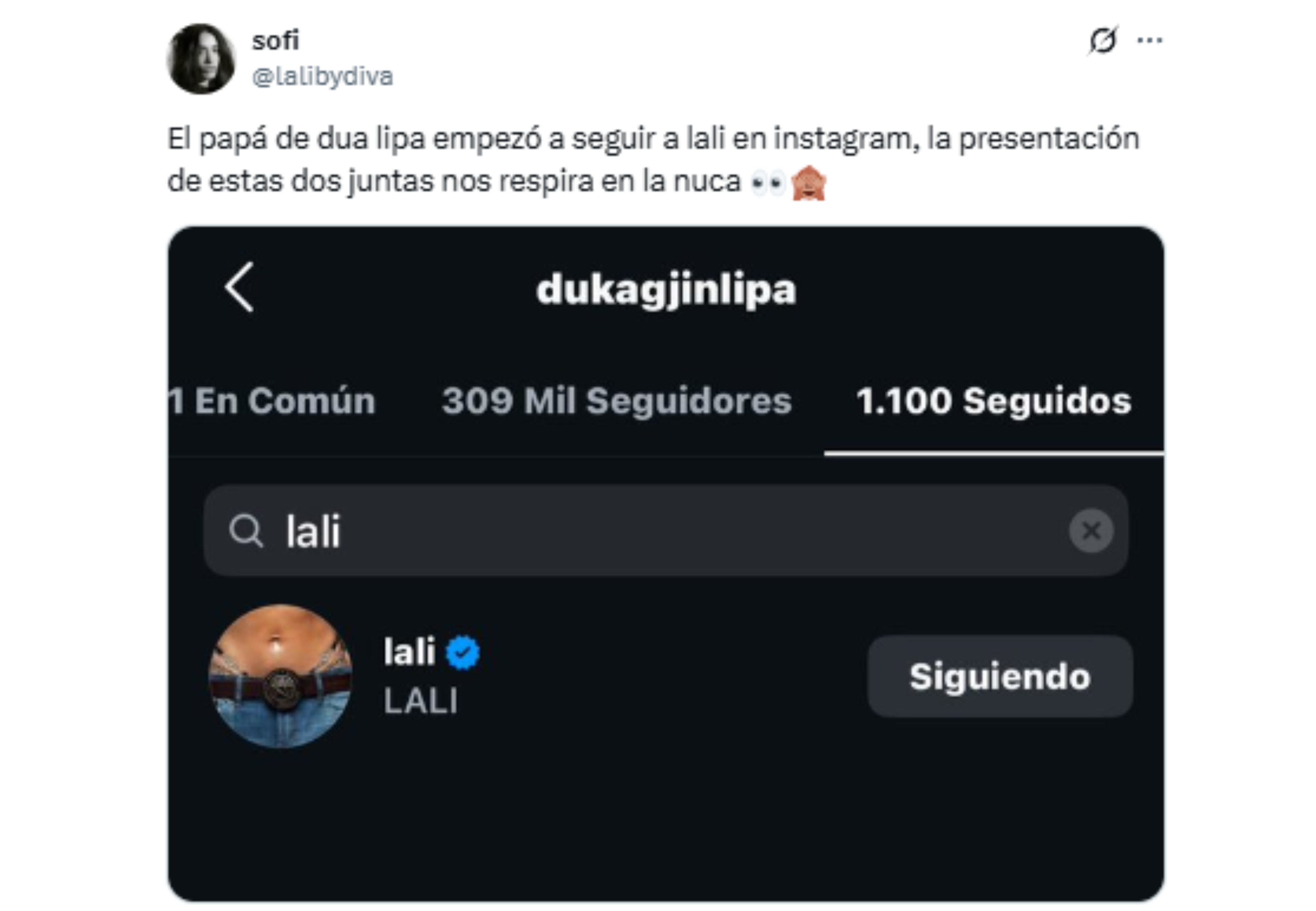 El gesto del papá de Dua Lipa.