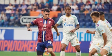 Talleres perdió ante el campeón ruso, el Zenit, y Ruben Botta se fue expulsado (Prensa Talleres).