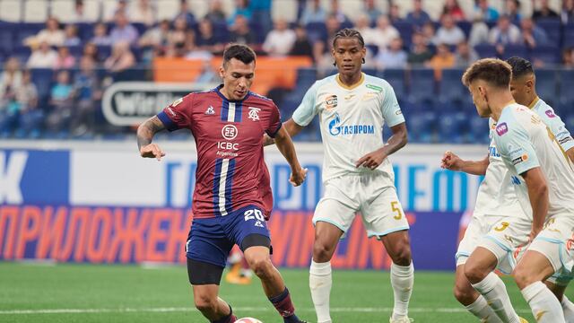 Talleres perdió ante el campeón ruso, el Zenit, y Ruben Botta se fue expulsado (Prensa Talleres).