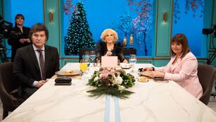 El presidente Javier Milei y la ministra de Seguridad, Patricia Bullrich, con Mirtha Legrand. Foto: Gentileza