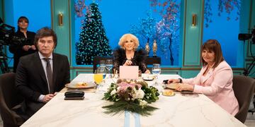 El presidente Javier Milei y la ministra de Seguridad, Patricia Bullrich, con Mirtha Legrand. Foto: Gentileza