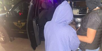 La joven detenida en Colonia Caroya.