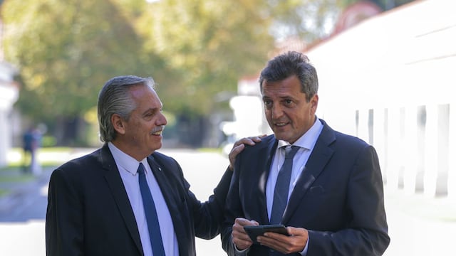 Alberto Fernández y Sergio Massa en la Quinta de Olivos.