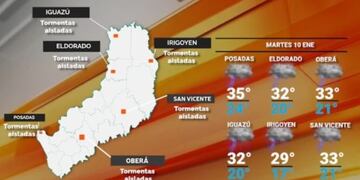 Martes con un poco de alivio: probabilidad de lluvias y tormentas en Misiones.