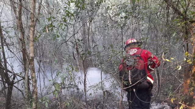 Incendio en Cerro Corá: se reactivó el fuego a causa de los vientos.