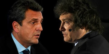 Sergio Massa y Javier Milei, las opciones presidenciales en el balotaje. Foto: Los Andes