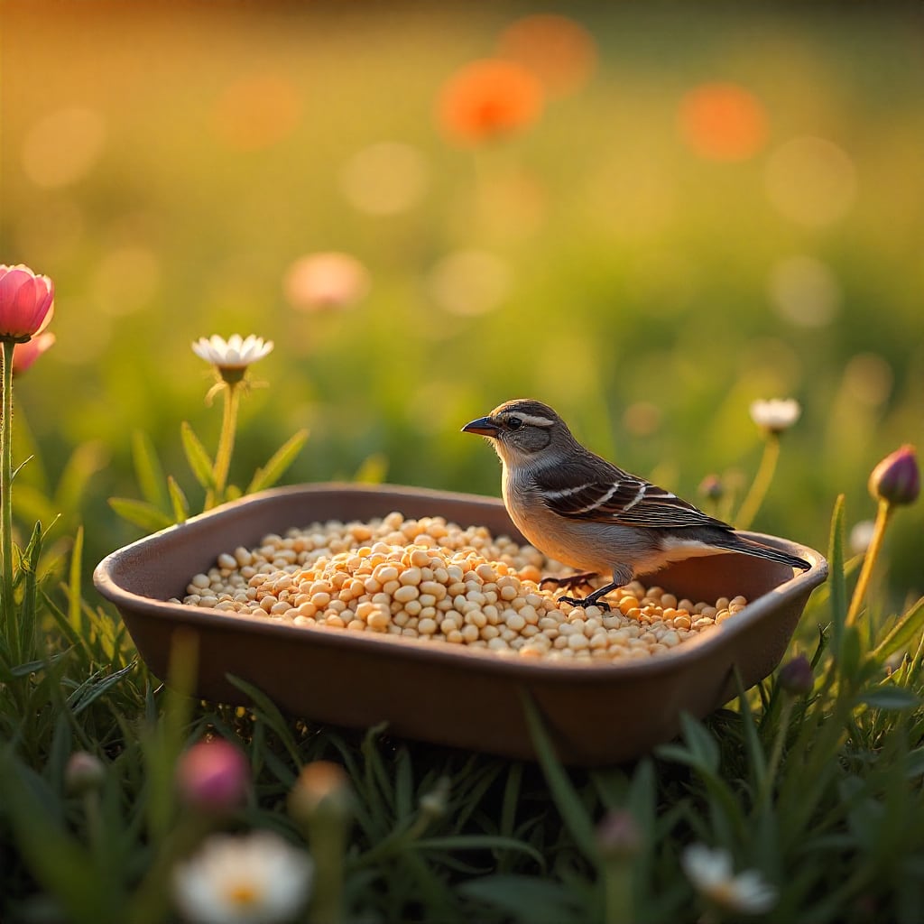 bandejas para los horneros en el jardín