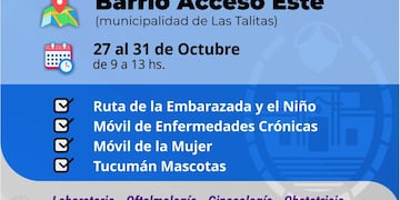 Del 27 al 31 de octubre, los vecinos podrán acceder a estudios médicos, castraciones de mascotas y vacunación preventiva.