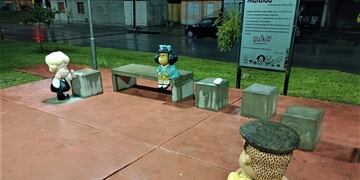 Un espacio verde que marca el punto de partida de la ciclovía del barrio Alto Comedero es el lugar dedicado a Mafalda y sus amigos, en Jujuy.