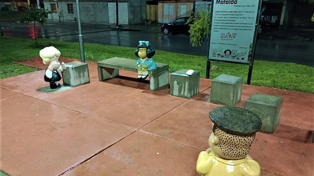 Un espacio verde que marca el punto de partida de la ciclovía del barrio Alto Comedero es el lugar dedicado a Mafalda y sus amigos, en Jujuy.