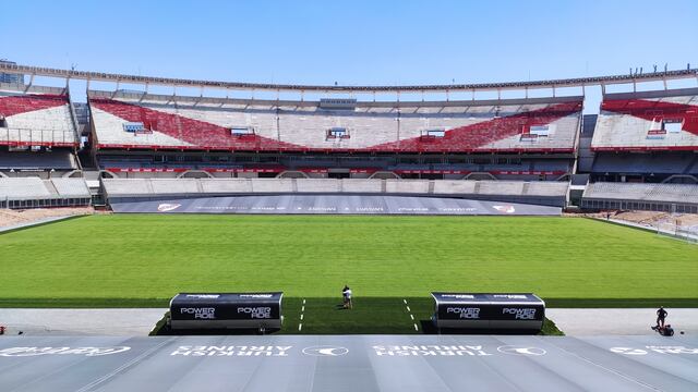 Así luce, magistral, el nuevo césped del estadio de River Plate. / Gentileza.