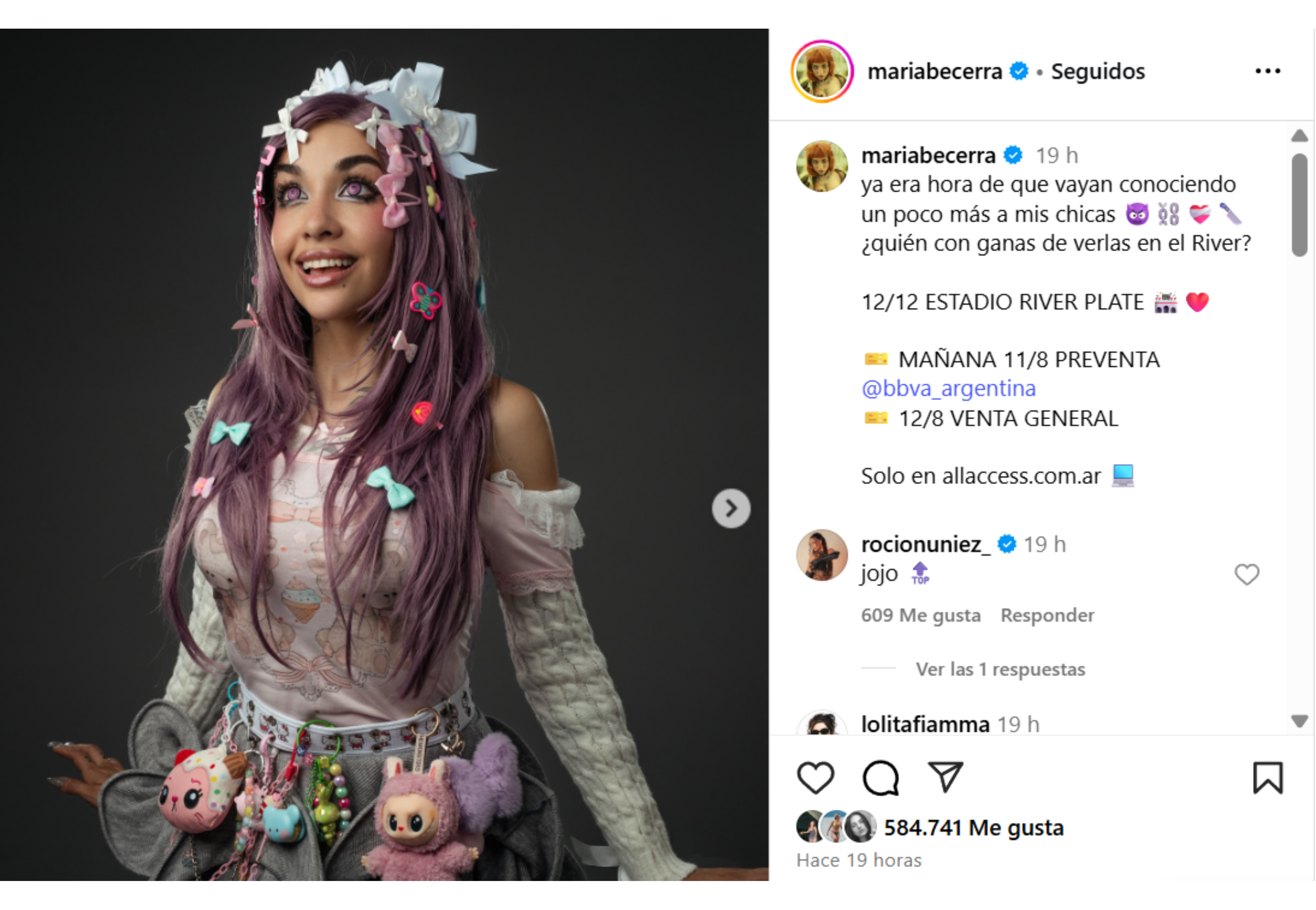 Así presentó María a sus alter egos.