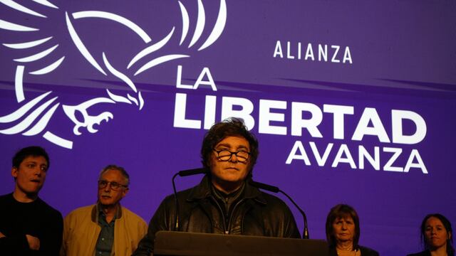 El presidente Javier Milei en el bunker de campaña bonaerense de La Libertad Avanza (Foto: LLA)